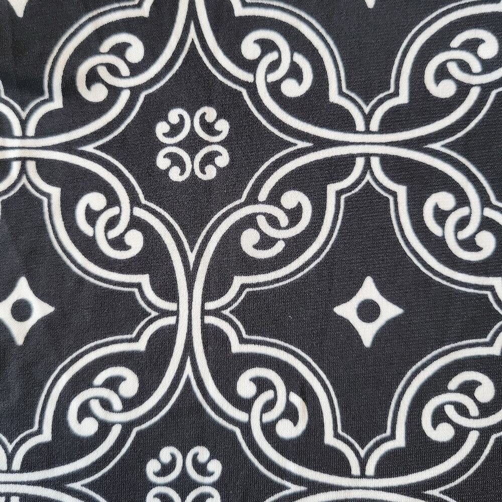Women small Y2K Maurices blouse black white mandala pattern fitted bunched waist - Picture 4 of 5